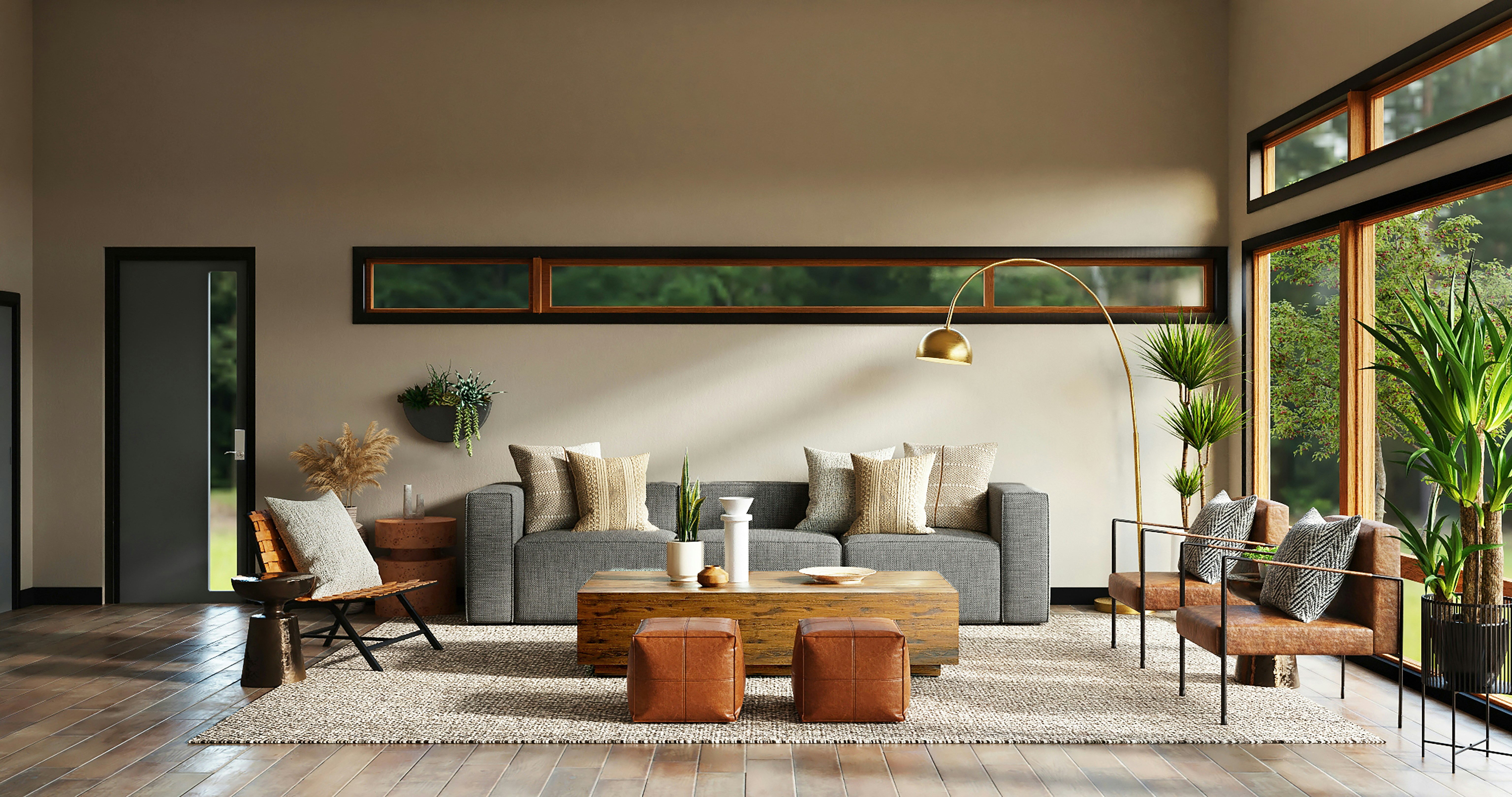 Elegant living room with entertainment center